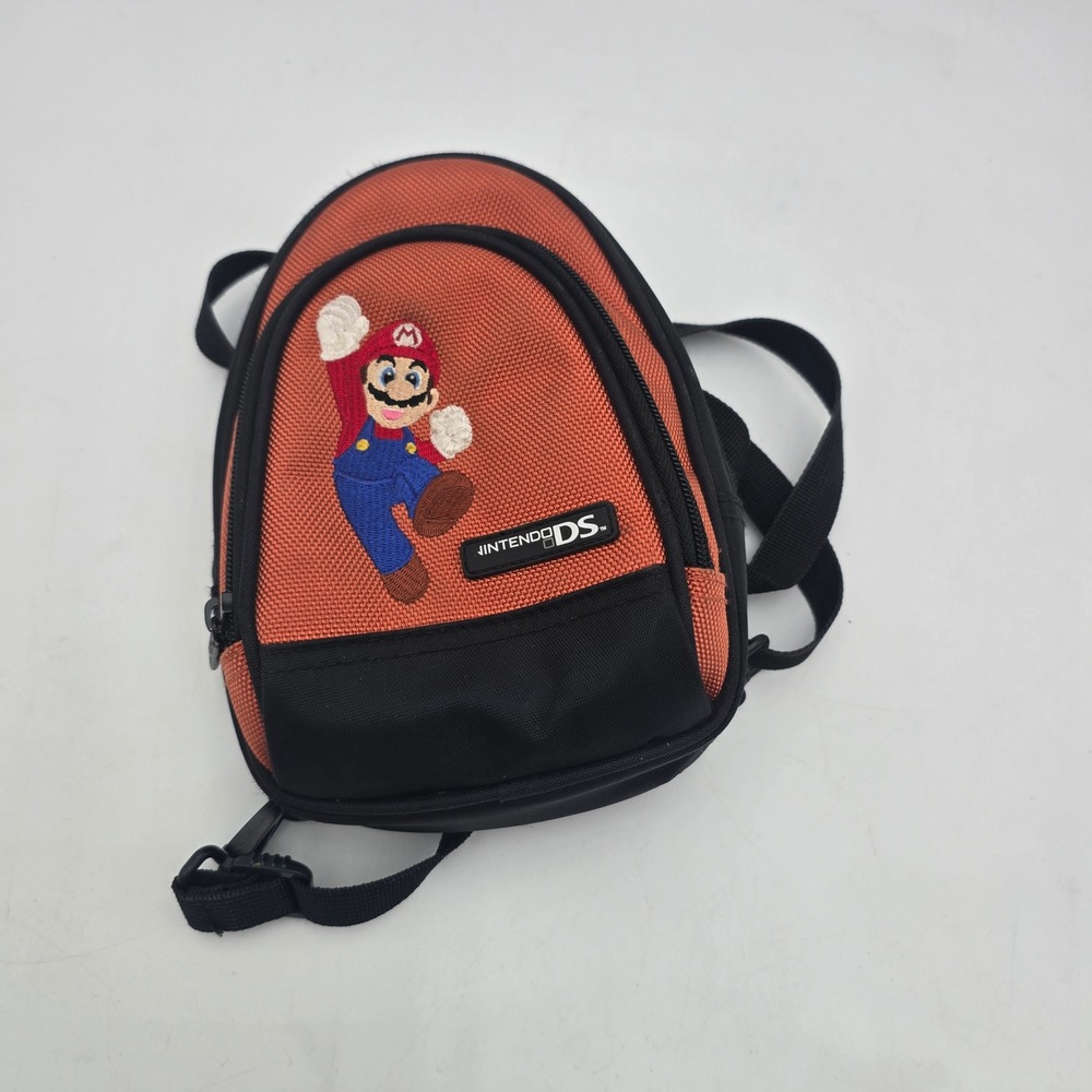 Nintendo DS Super Mario Carrying Case Orange Black Crossbody Travel Bag